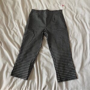 Ardene Black and White Checkered Cropped Pants